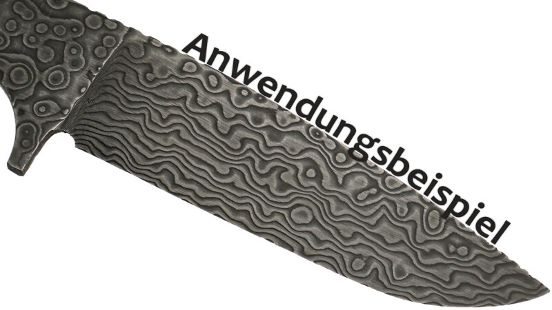 Stainless damascus steel plate, dimension: 2,3-2,5x75x300 mm