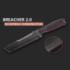 Breacher 2.0 - Carbonstahl Stonewash / Micarta schwarz-rot Rockfinish / Kydexscheide